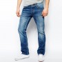 Men washed denim